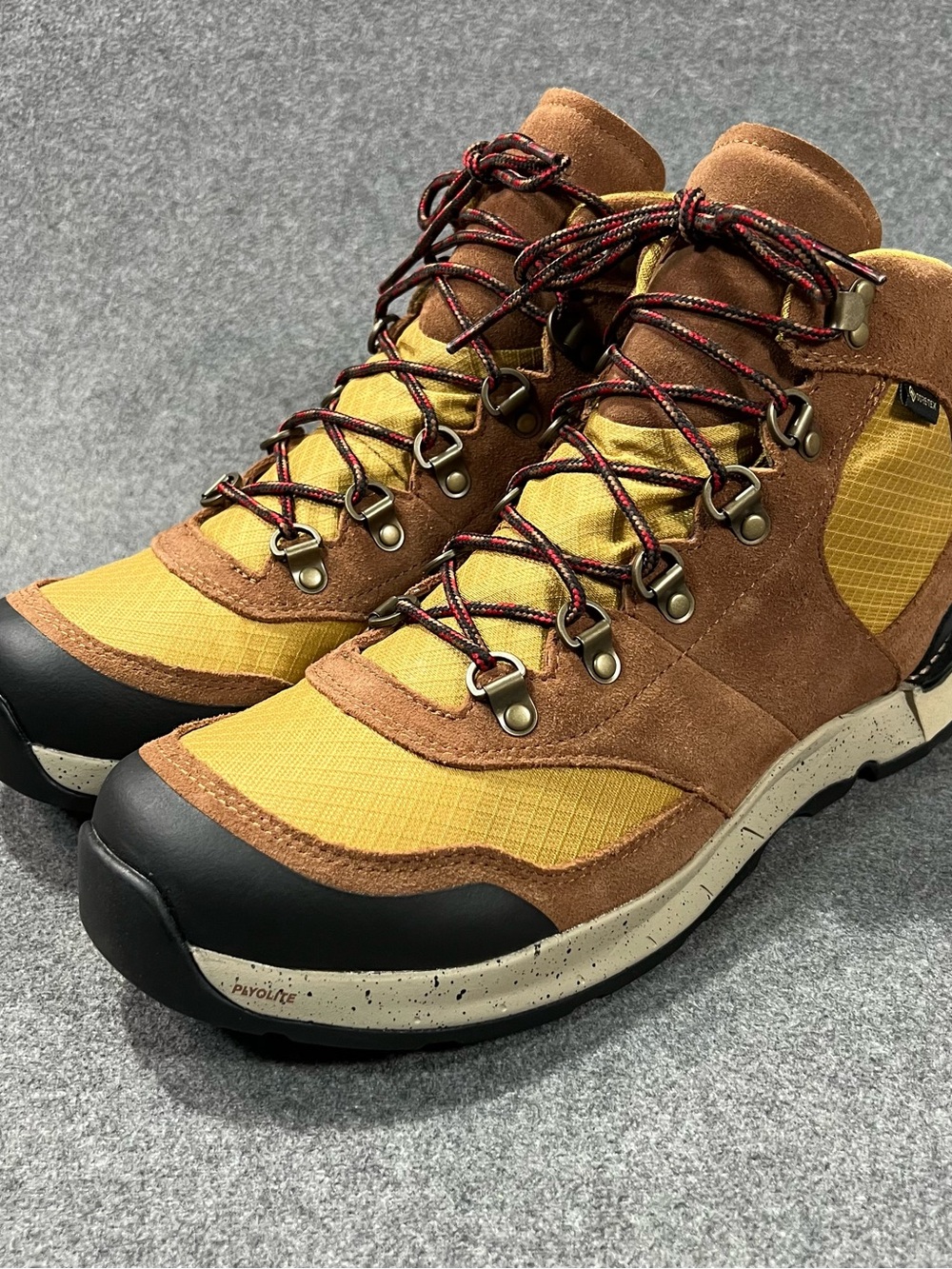 Men's Brown and Yellow Hiking Boots